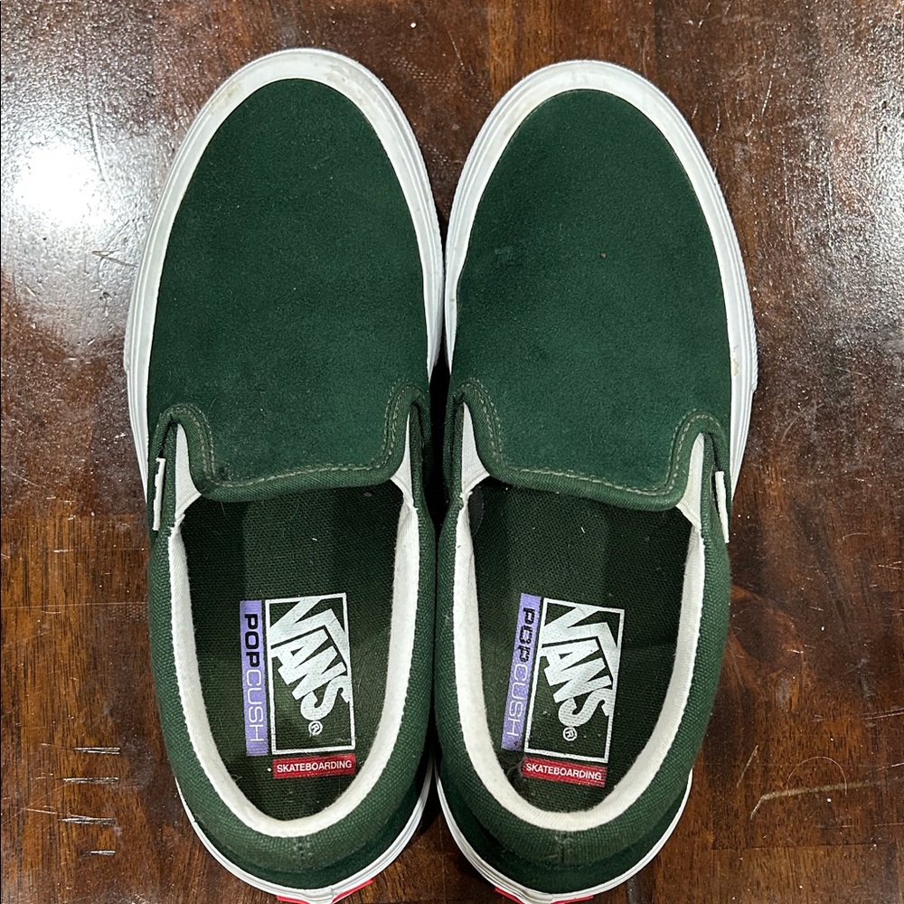 Vans Men's Dark Green Slip-On Sneakers